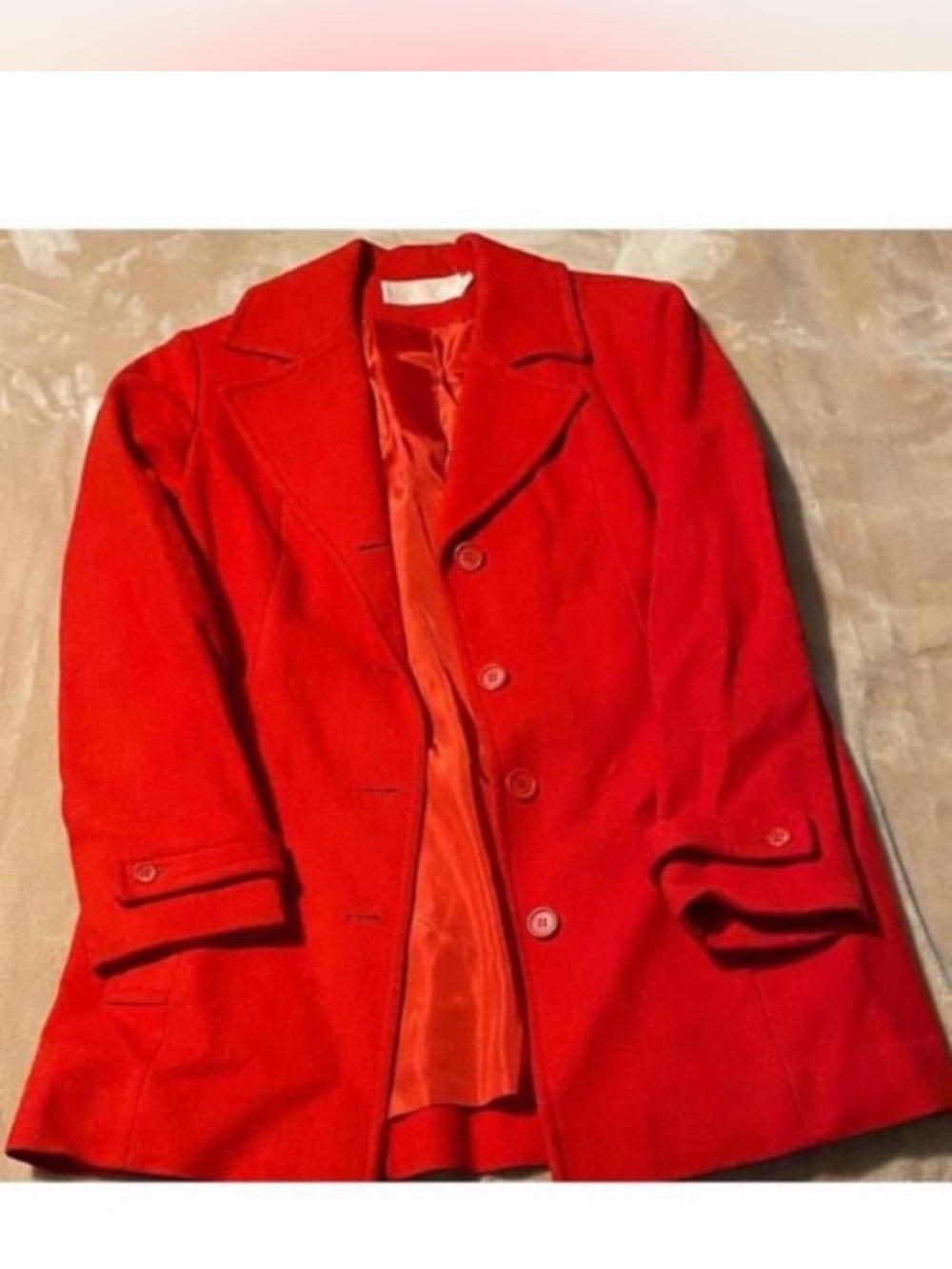 Pendleton Cherry Red Tailored Wool Blazer Jacket Sz M